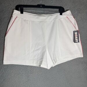 Boast Women's Pickleball Tennis Shorts White with Red Piping‎ Size X-Large New